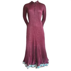 Issey  Miyake’s Pleats Please vintage pleated polo maxi dress, circa late 2000s